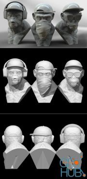 3 Wise Monkeys – 3D Print