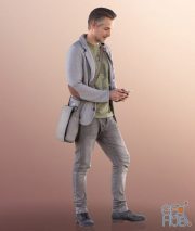 Standing man with mobile phone (3D Scan)