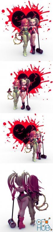 Poison Ivy and Harley Quinn - Bloody Duet – 3D Print