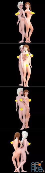 Elsa y Anna de frozen desnudas, amor de hermanas – 3D Print