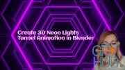 Create 3D Neon Lights Tunnel Animation in Blender