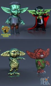 Grogu Classic Horror Halloween Pack – 3D Print