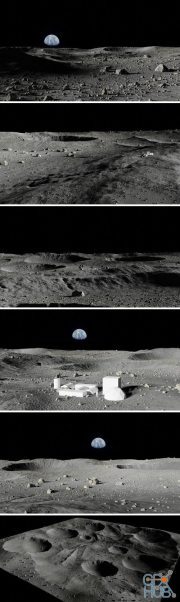ArtStation – Map004 - Moon - lunar landscape in Blender PBR