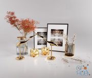 Decorative Set with golden birds