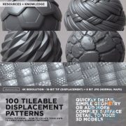 Gumroad – COMPLETE PACK – 100 Tileable Displacement/Alpha Patterns