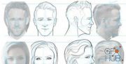 Drawing Faces - Structures, Features, and Comic book Styles