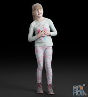 Standing little girl in leggings (3d-scan)