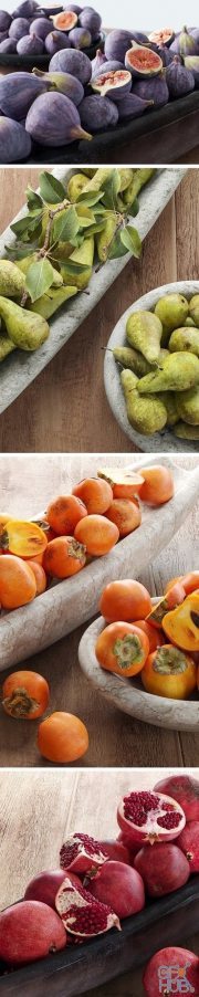 Fruits – pomegranate, figs, persimmon