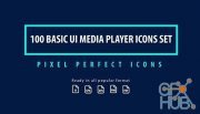 Basic UI Media Player Icons Set (AI, EPS)