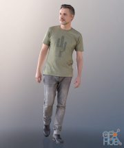 Will walking man in t-shirt and jeans
