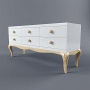 White dresser in classic style