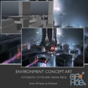 Gumroad – Environment concept art Tutorial: Cityscape