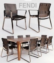Blixen chair and Serengeti table by Fendi Casa