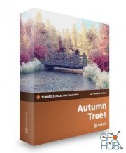 CGAxis – Autumn Trees 3D Models Collection – Volume 115