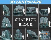 CGTrader – Low poly Ice Block Pack 190302 3D Model Collection
