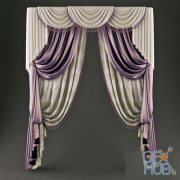 Lilac-beige curtains