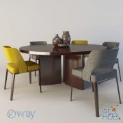 Dining table Minotti Morgan and Owens chair