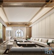 Dining Interior C005 Chinese style Vray