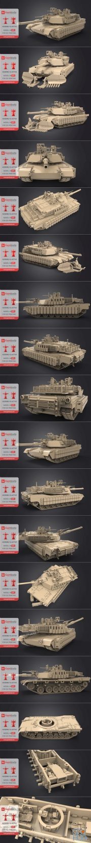 Tank M1A2 Abrams Tusk – 3D Print