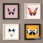 Butterfly Mask Artwork Decor by Paperpan