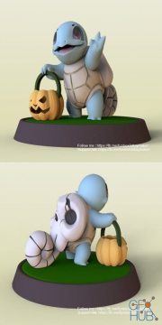Squirtle With Pumpkin Pokemon Halloween – 3D Print