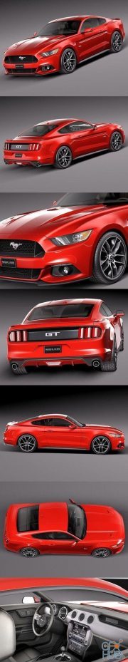 Ford Mustang GT 2015 Hi-Poly