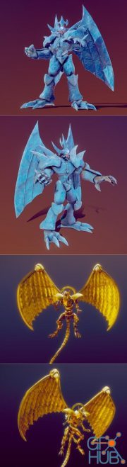 Yu-Gi-Oh! - Obelisk the Tormentor and Winged Dragon of Ra – 3D Print