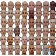 3D Scan Store – Male and Female 3D model Bundle 48x Head Scans