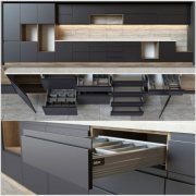 Modern kitchen with fittings Blum