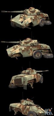 Damaged EE-9 Cascavel tank PBR