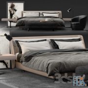 Minotti Spencer modern bed (max 2012 Vray, fbx)