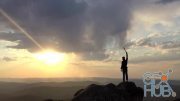 MotionArray – Man Celebrates On Top Of A Mountain 760941