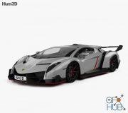 HUM 3D car Lamborghini Veneno with HQ interior 2013