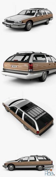 Car Buick Roadmaster wagon 1991 (max, fbx, obj)