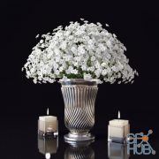 White bouquet and candles