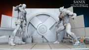 Cubebrush – Xmen Diorama Deadpool vs Wolverine 3D Print Model