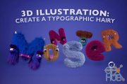 Skillshare – 3D Illustration: Create a Typographic 3D hairy monster in Cinema 4D