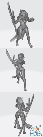 Armed half girl – 3D Print