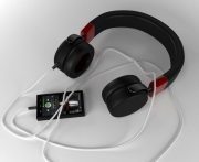 Modern black headphones