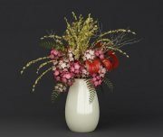 Vase with bouquet of flowers
