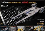 ArtStation Marketplace – 2000+ Custom shapes 1000+ Kitbash brushes for concept art (DEMO VIDEO) mega pack vol.2