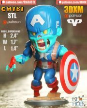 Zombie Captain America Chibi  – 3D Print