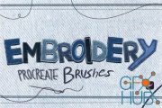 10 Embroidery Brushes Procreate