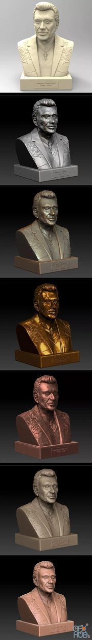 JOHNNY HALLYDAY Buste – 3D Print