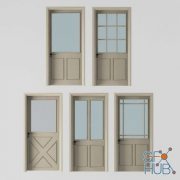 Five beige doors