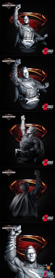 B3dserk – Superman Bust – 3D Print