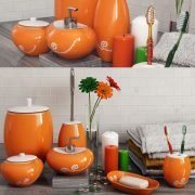 Orange bathroom accessories Primanova Maison