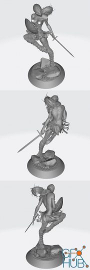 Sexy warrior girl – 3D Print