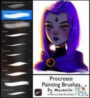 Gumroad – Procreate Painting Brushes- Set of 10 (Includes 12 Free Stamp Brushes)
