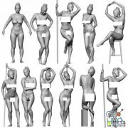 3D Scan Store – Female 03 Life Model Bundle + Render Scene